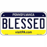 Blessed Pennsylvania State Novelty Metal License Plate 6" x 3" (BP)