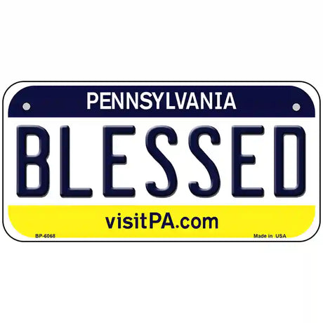 Blessed Pennsylvania State Novelty Metal License Plate 6" x 3" (BP)