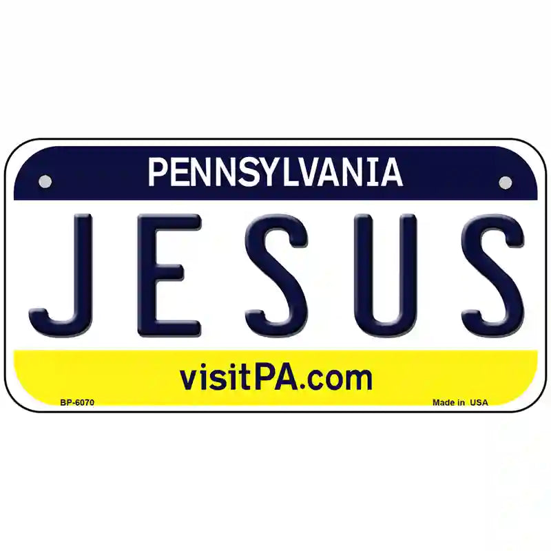 Jesus Pennsylvania State Novelty Metal License Plate 6" x 3" (BP)