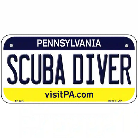 Scuba Diver Pennsylvania State Novelty Metal License Plate 6" x 3" (BP)