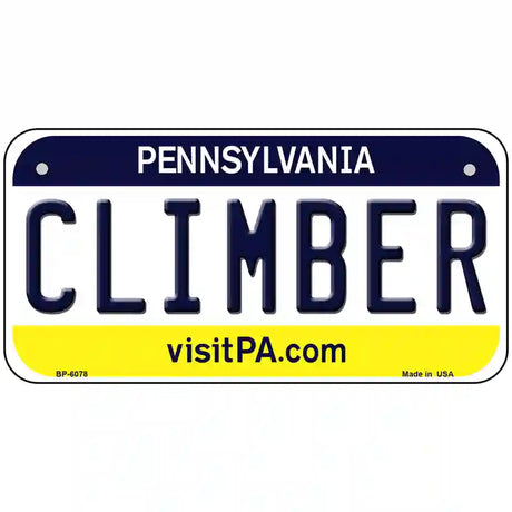 Climber Pennsylvania State Novelty Metal License Plate 6" x 3" (BP)