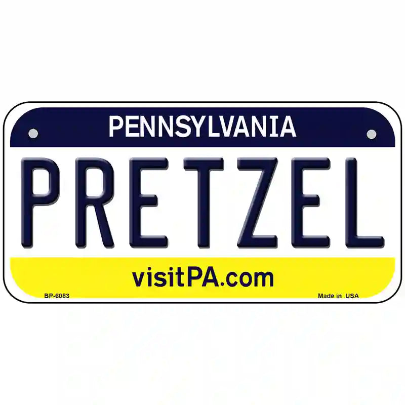 Pretzel Pennsylvania State Novelty Metal License Plate 6" x 3" (BP)