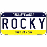 Rocky Pennsylvania State Novelty Metal License Plate 6" x 3" (BP)