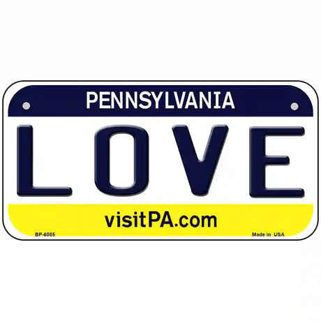 Love Pennsylvania State Novelty Metal License Plate 6" x 3" (BP)