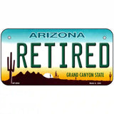 Arizona Retired Novelty Metal License Plate 6" x 3" (BP)