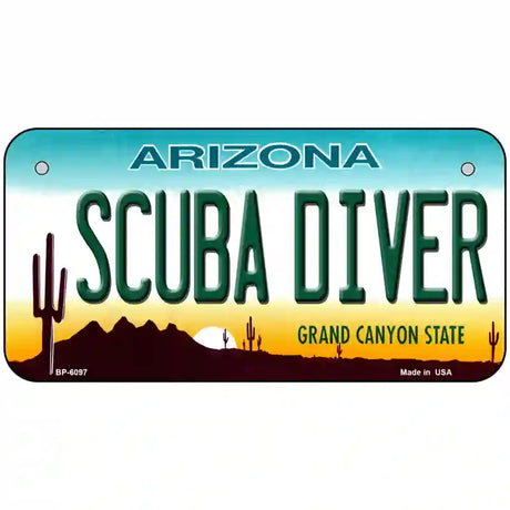 Arizona Scuba Diver Novelty Metal License Plate 6" x 3" (BP)