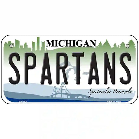 Spartans Michigan Novelty Metal License Plate 6" x 3" (BP)