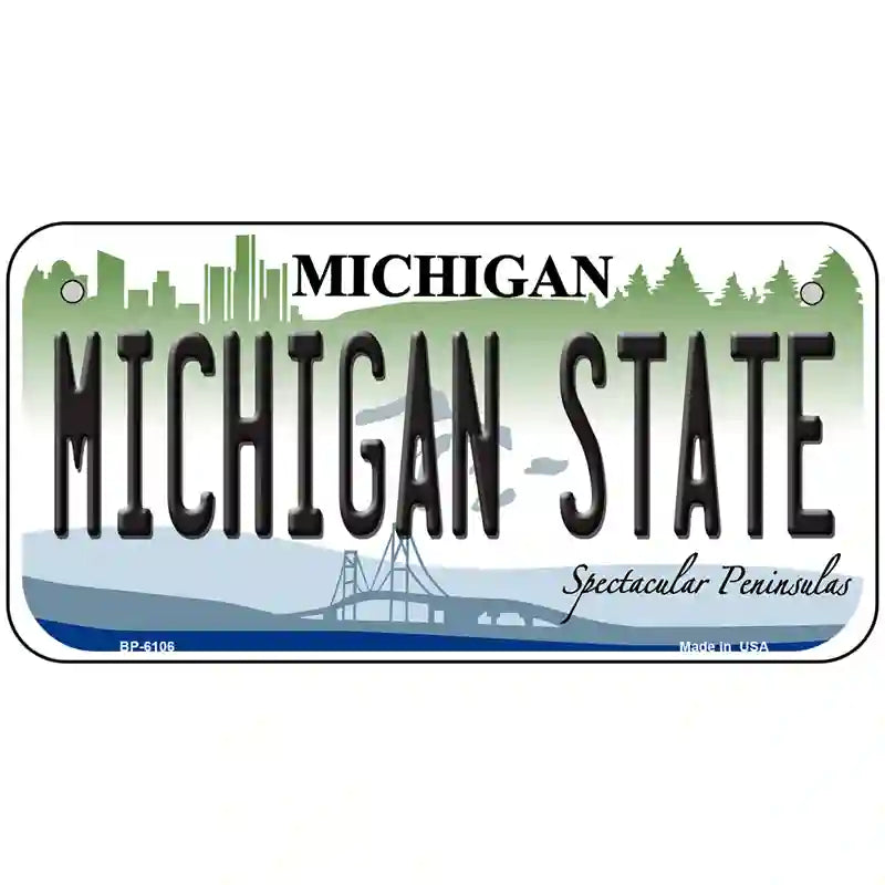 Michigan State Metal Novelty License Plate 6" x 3" (BP)