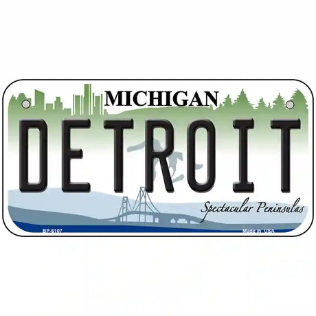 Detroit Michigan Metal Novelty License Plate 6" x 3" (BP)