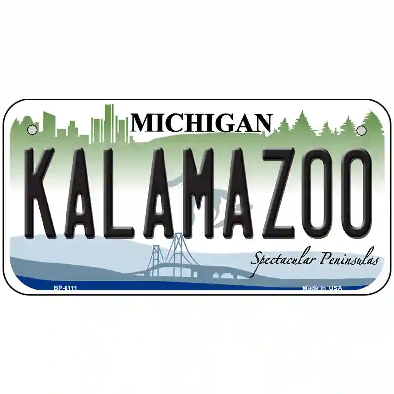 Kalamazoo Metal Novelty License Plate 6" x 3" (BP)