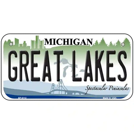 Great Lakes Michigan Metal Novelty License Plate 6" x 3" (BP)