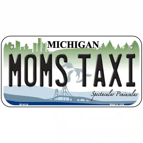 Moms Taxi Michigan Metal Novelty License Plate 6" x 3" (BP)