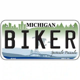 Biker Michigan Metal Novelty License Plate 6" x 3" (BP)