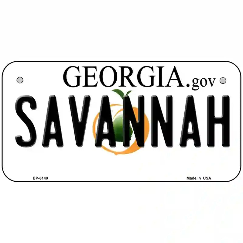 Savannah Georgia Novelty Metal License Plate 6" x 3" (BP)