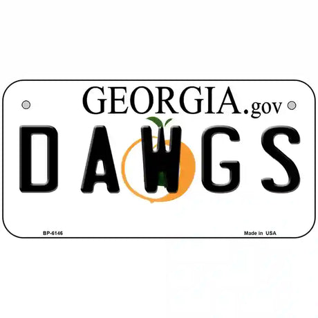 Dawgs Georgia Novelty Metal License Plate 6" x 3" (BP)