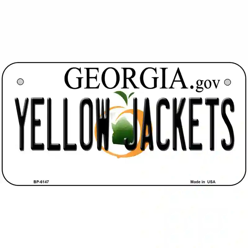 Yellow Jackets Georgia Novelty Metal License Plate 6" x 3" (BP)