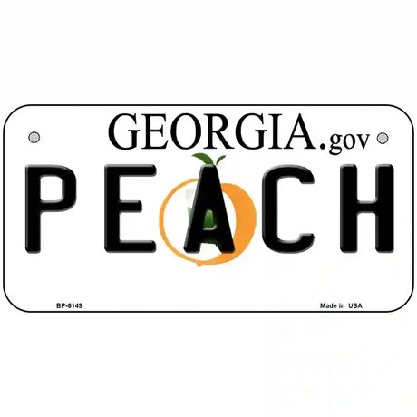 Peach Georgia Novelty Metal License Plate 6" x 3" (BP)