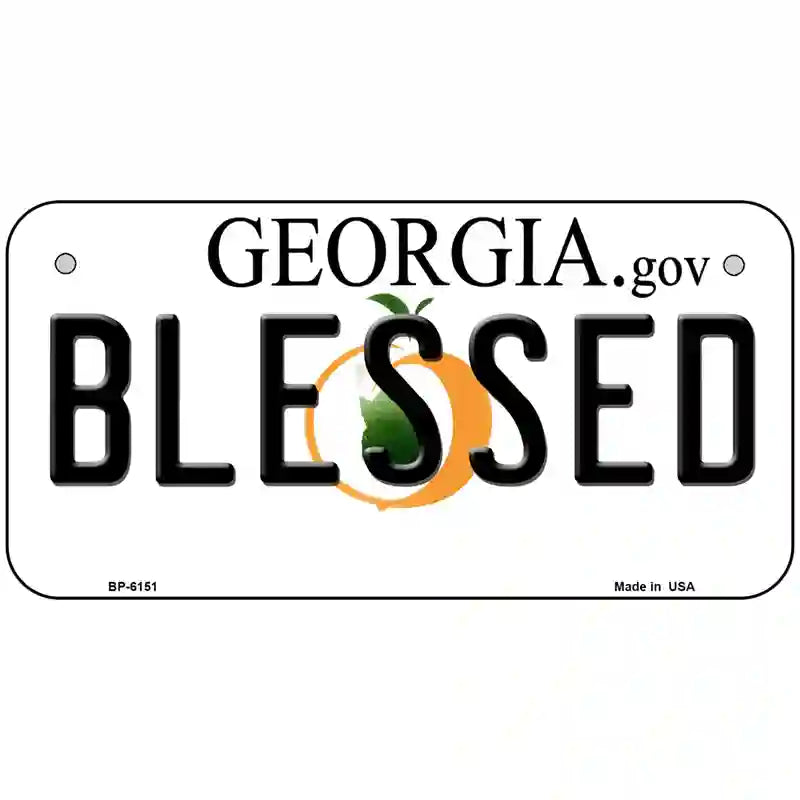 Blessed Georgia Novelty Metal License Plate 6" x 3" (BP)