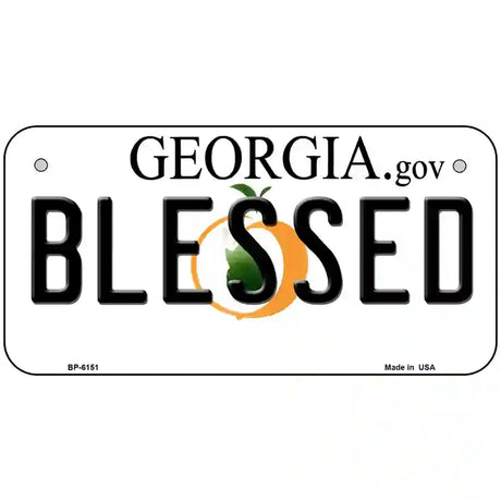 Blessed Georgia Novelty Metal License Plate 6" x 3" (BP)