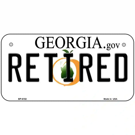 Retired Georgia Novelty Metal License Plate 6" x 3" (BP)