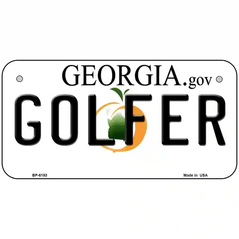 Golfer Georgia Novelty Metal License Plate 6" x 3" (BP)