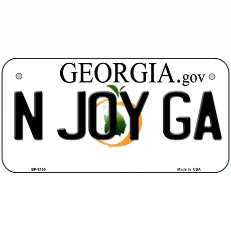 N Joy Ga Georgia Novelty Metal License Plate 6" x 3" (BP)