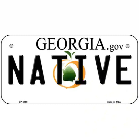 Native Georgia Novelty Metal License Plate 6" x 3" (BP)