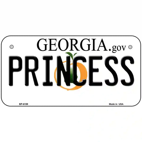 Princess Georgia Novelty Metal License Plate 6" x 3" (BP)