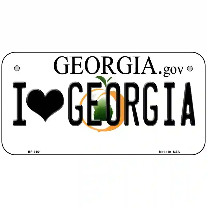 I Love Georgia Novelty Metal License Plate 6" x 3" (BP)