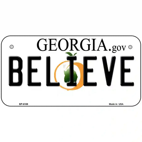 Believe Georgia Novelty Metal License Plate 6" x 3" (BP)