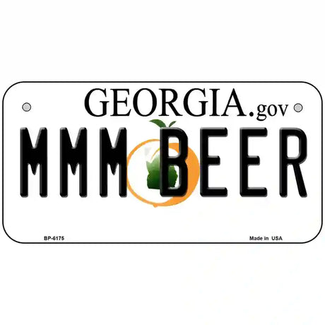 MMM Beer Georgia Novelty Metal License Plate 6" x 3" (BP)