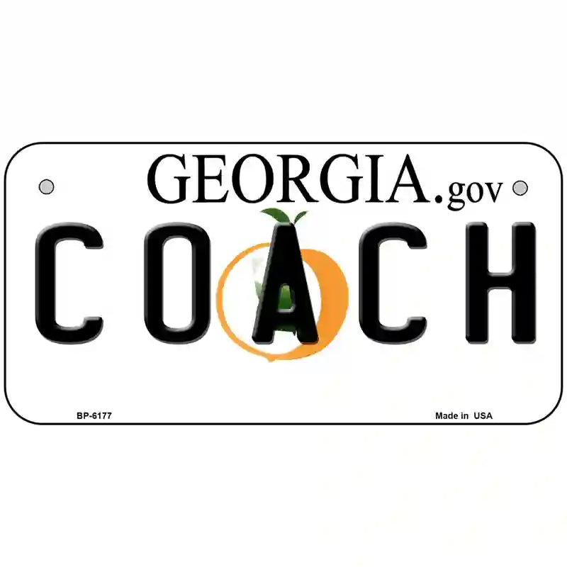 Coach Georgia Novelty Metal License Plate 6" x 3" (BP)