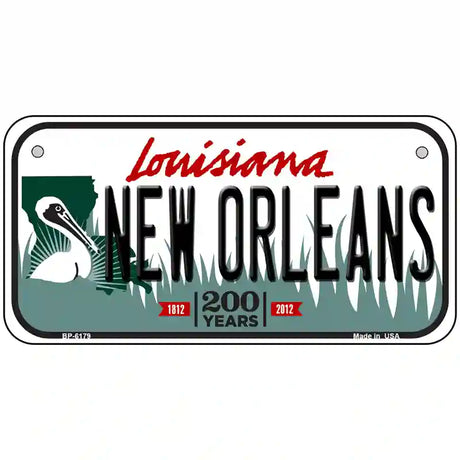 New Orleans Louisiana Novelty Metal License Plate 6" x 3" (BP)