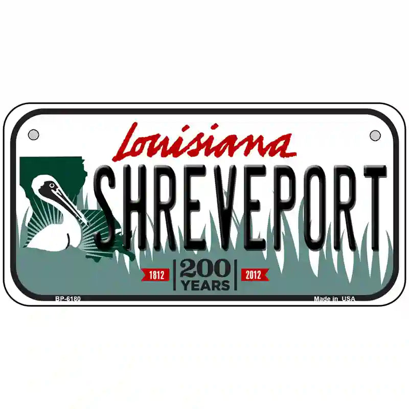 Shreveport Louisiana Novelty Metal License Plate 6" x 3" (BP)