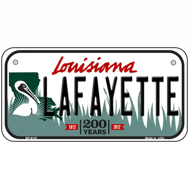 Lafayette Louisiana Novelty Metal License Plate 6" x 3" (BP)