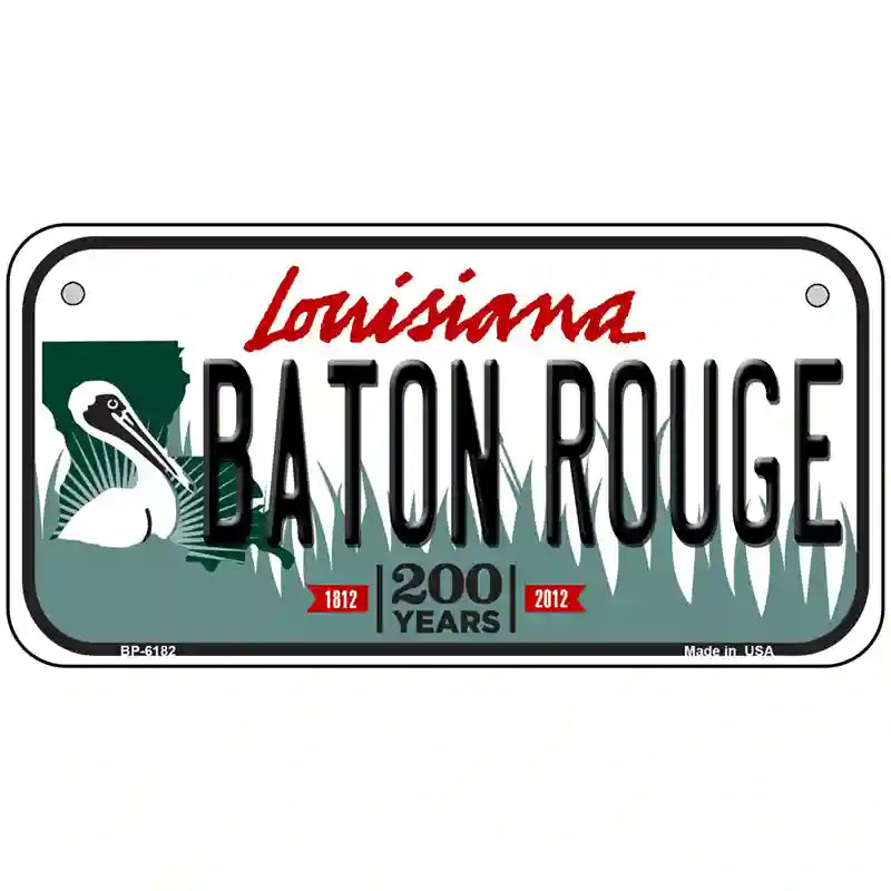 Baton Rouge Louisiana Novelty Metal License Plate 6" x 3" (BP)