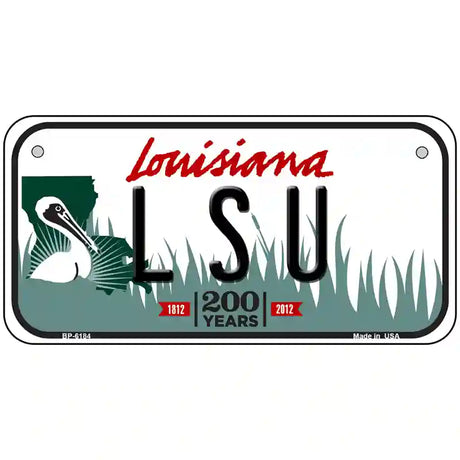 LSU Louisiana Novelty Metal License Plate 6" x 3" (BP)