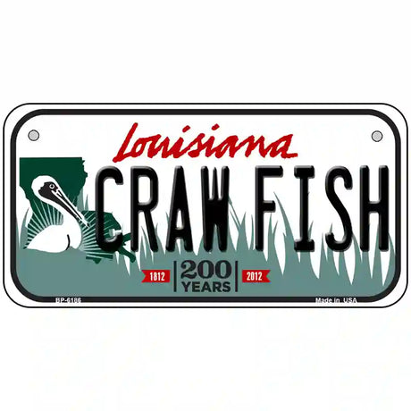 Craw Fish Louisiana Novelty Metal License Plate 6" x 3" (BP)