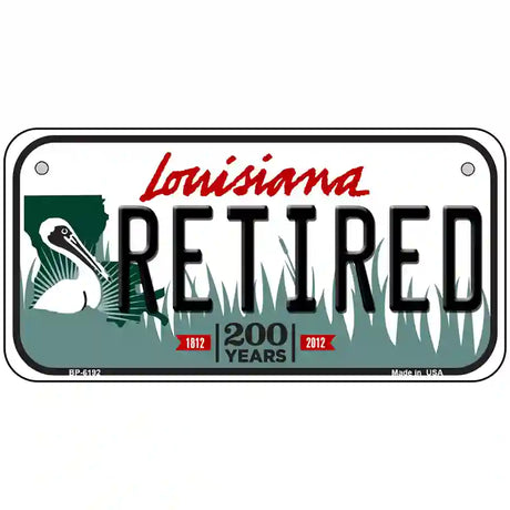 Retired Louisiana Novelty Metal License Plate 6" x 3" (BP)