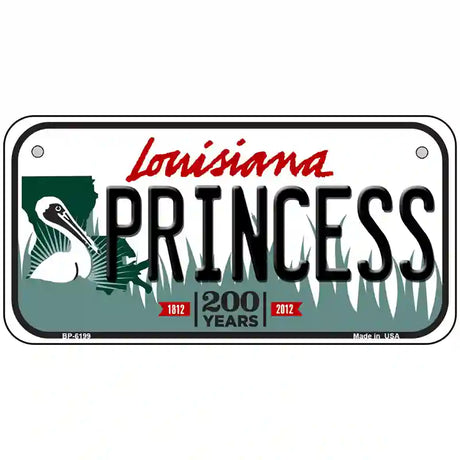 Princess Louisiana Novelty Metal License Plate 6" x 3" (BP)