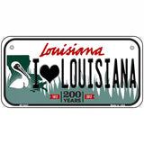 I Love Louisiana Novelty Metal License Plate 6" x 3" (BP)