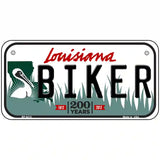 Biker Louisiana Novelty Metal License Plate 6" x 3" (BP)