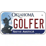 Golfer Oklahoma Novelty Metal License Plate 6" x 3" (BP)