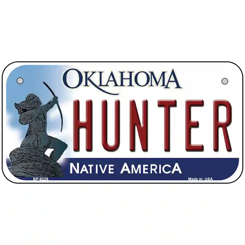 Hunter Oklahoma Novelty Metal License Plate 6" x 3" (BP)