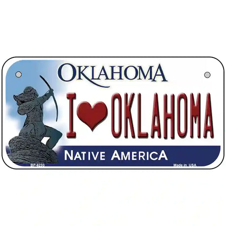 I Love Oklahoma Novelty Metal License Plate 6" x 3" (BP)