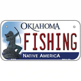 Fishing Oklahoma Novelty Metal License Plate 6" x 3" (BP)