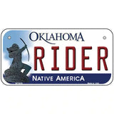 Rider Oklahoma Novelty Metal License Plate 6" x 3" (BP)