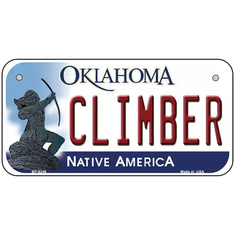 Climber Oklahoma Novelty Metal License Plate 6" x 3" (BP)