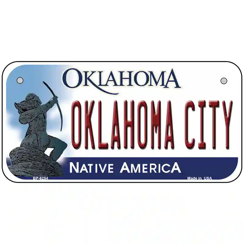 Oklahoma City Oklahoma Novelty Metal License Plate 6" x 3" (BP)