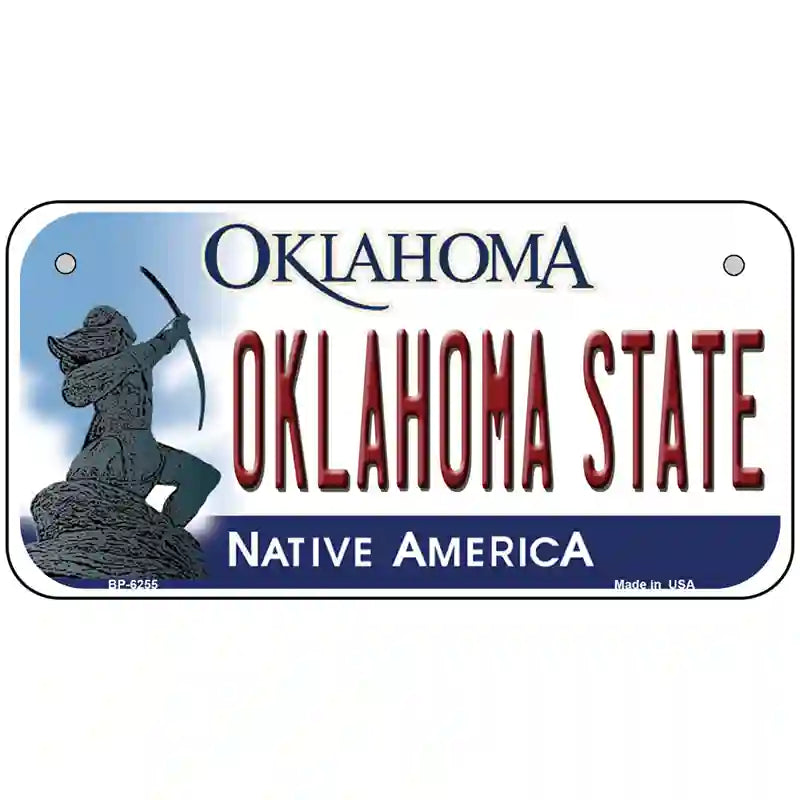 Oklahoma State Novelty Metal License Plate 6" x 3" (BP)